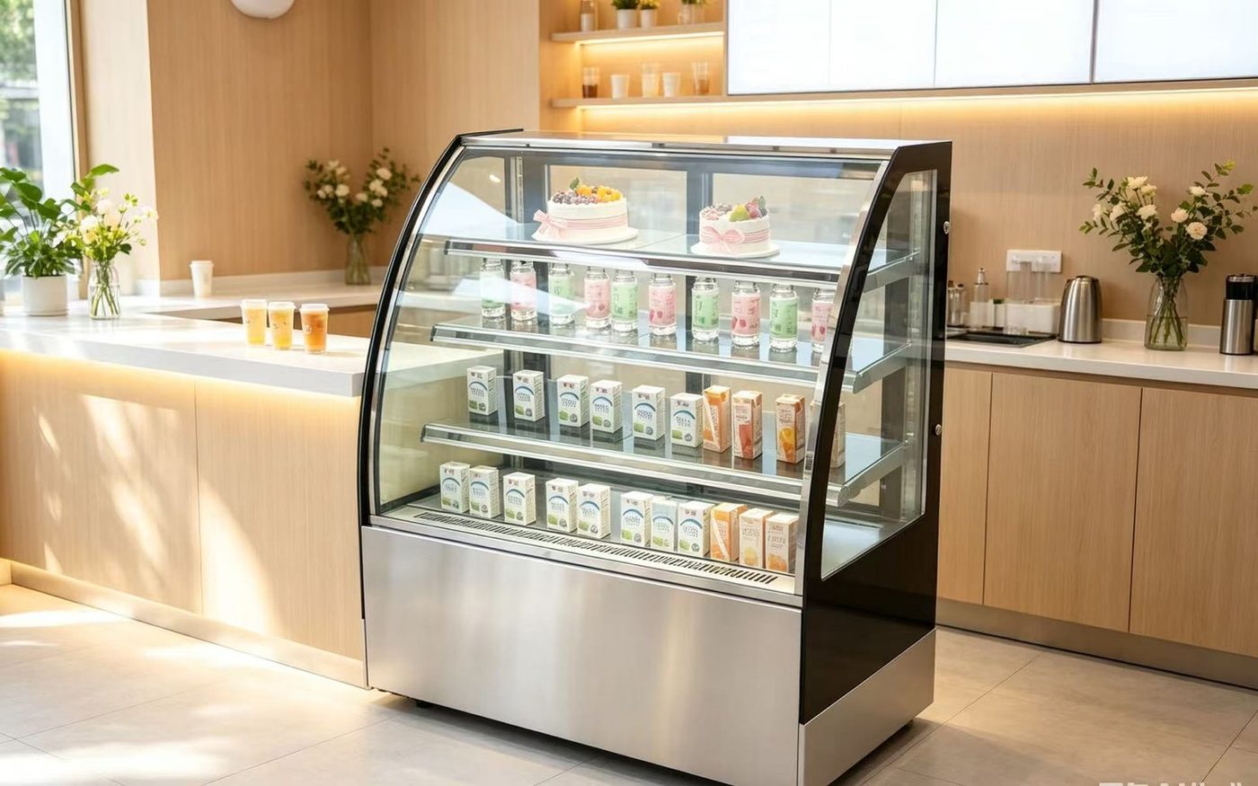 弧形玻璃沉台立式展示柜 — 三层 — PEZO 立式蛋糕展示柜 cake display cabinet